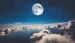 night sky with full moon and clouds