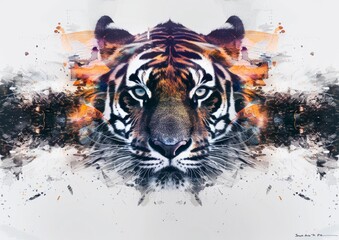 colorful tiger painting Generative AI