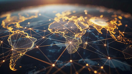 digital blockchain connection background, data global transform in the future technology, cloud and online network around the world