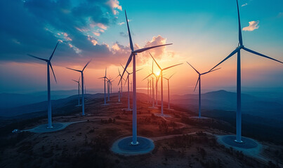 wind turbine at sunrise