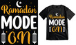 Ramadan mode on shirt, Eid Gift, Funny Fasting Shirt, Ramadan Mubarak Typography T-Shirt