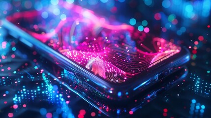 Mobile phone technology concept of network 