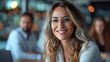 © Muzikitooo - business individuals in casual attire within a contemporary office, framed by a stylish blurred bokeh background
