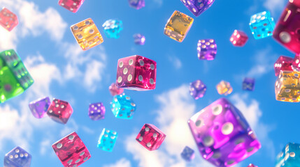 Colorful background. April fool font per dice background. April fool's day background.