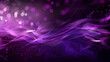 Purple dynamic shape, glare and bokeh on dark background. Abstract background. Generated AI