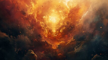 Canvas Print - A fiery explosion in space