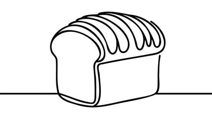 Wall Mural - Loaf of bread one line art. Continuous one line drawing of bread