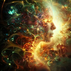 Wall Mural - visualization of fractal realms