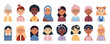 © Stacy Draw - Set of women avatars with different hairstyles, skin colors, ethnicities and age. International Women's Day. Inspire inclusion. Cartoon vector illustration