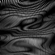 Gridded abstract black and white background with wavy linear moire effect. Metaverse concept poster for wall art, panel, poster, web banner, mobile apps, interior decor. 