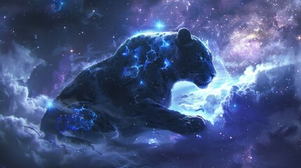dark panther fantasy galaxy art