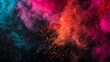 © Irfan - Colorful Holi powder on dark backdrop