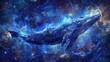 flying whale fantasy galaxy art