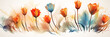 Abstract spring background with tulips