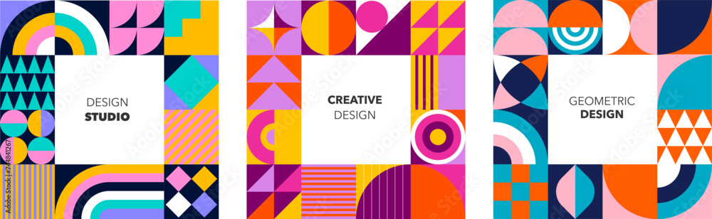 Colorful Abstract Geometric Background. Modern colorful concept poster ...