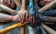 © Bettina - Diversity, Equity, Inclusion and Belonging. Group of hands people, banner.