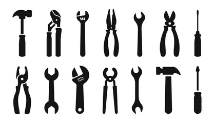 Canvas Print - Tool icon set. Working tools. Tool kit icons. Working Tools set.