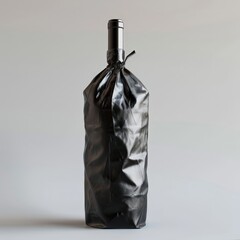 Wall Mural - a bottle of wine in a black bag