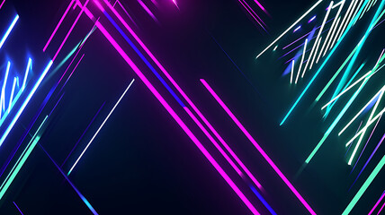 Wall Mural - 3D Futuristic abstract abstract futuristic background. Neon lines, glow . Motion graphic for abstract data center, server, internet, speed.