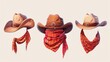 Cowboy accessories: hat and scarf
