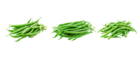 Wall Mural - a pile of green beans isolated on transparent background