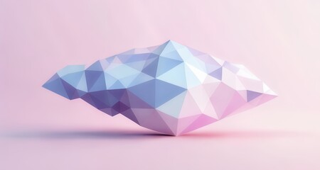 Poster -  Modern geometric design on a soft pink background