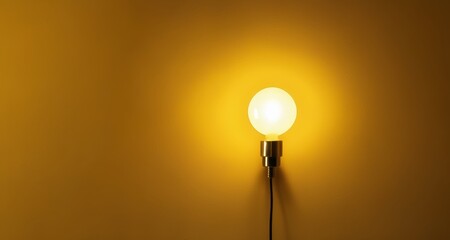 Sticker -  Illuminating simplicity - A single light bulb against a vibrant backdrop