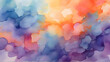Watercolor abstract background. Smooth transitions of iridescent colors. Gradient blue, purple, orange backdrop.