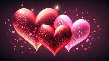 Wall Mural - A captivating Valentine's Day scene, where sparks dance in the air, casting a radiant glow on glossy surfaces, creating heart-shaped wonders