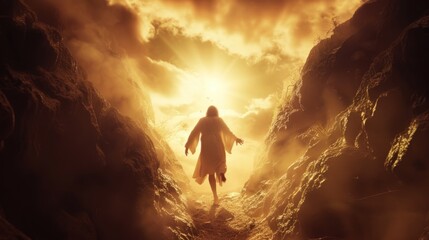 Wall Mural - The resurrection of Jesus Christ. The concept art of second coming