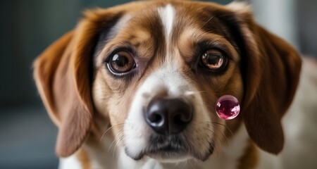 Canvas Print -  Puppy's curious gaze with a hint of sparkle