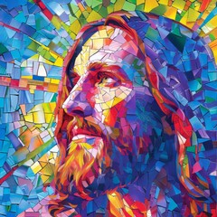Wall Mural - Mosaic art concept of Jesus Christ