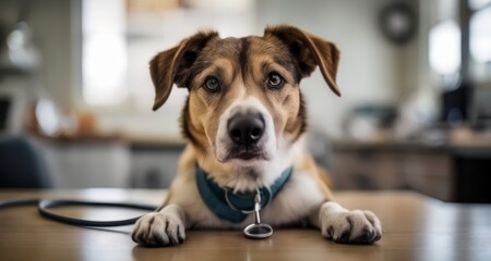 Poster -  A curious canine's gaze, full of warmth and wonder