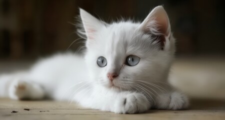 Poster -  Curious kitten's gaze, full of wonder and innocence