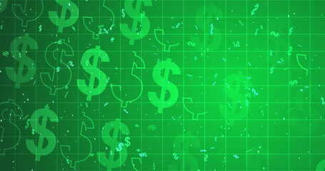 Wall Mural - Dollar sign currency forex intraday options trading background. Stock market cryptocurrency bullion market analyzing trade motion graphic. Financial e-commerce wealth and money growth exchange bg.