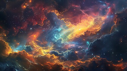 Nebula and galaxies in space. Abstract cosmos background, coloruful space and stars background, wallpaper