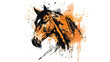Horse watercolor brush style design vector for t shi