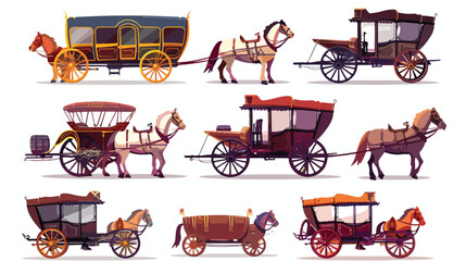  Horse vehicles. Ancient trip wagon victorian carriag