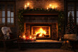 A cozy fireplace with beautiful decorationS