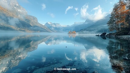 Wall Mural - Beautiful Lovatnet lake, Norway, Panoramic view