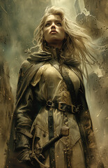 Canvas Print - Concept art of character from an epic fantasy novel, movie, or video game