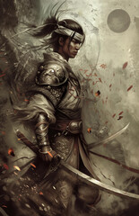 Canvas Print - Concept art of character from an epic fantasy novel, movie, or video game