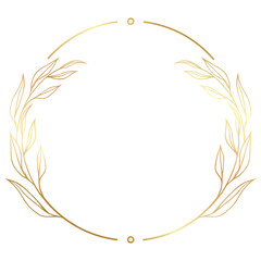 Wall Mural - Luxury Elegant Gold Gradient Geometric Circle Border Frame