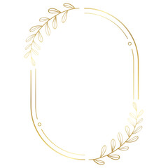 Wall Mural - Luxury Elegant Gold Gradient Geometric Circle Border Frame