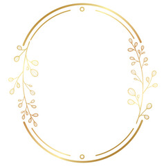 Wall Mural - Luxury Elegant Gold Gradient Geometric Circle Border Frame