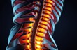 © schukoba - Spinal Pain 3D Rendering, Digital X-ray Scanning Interface of Human Body