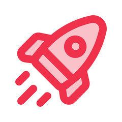 Sticker - rocket outline fill icon