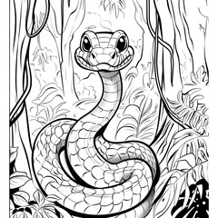 Wall Mural - Snake coloring page 