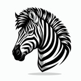 Fototapeta Konie - head of zebra vector style illustration
