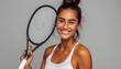 © The Stock Photo Girl - tennis player holding racket